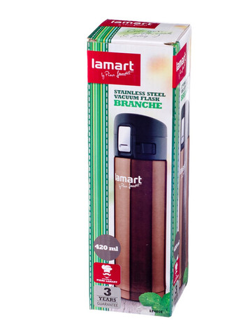 Термос 0,42 л BRANCHE коричневый LT4064 Lamart (259297907)