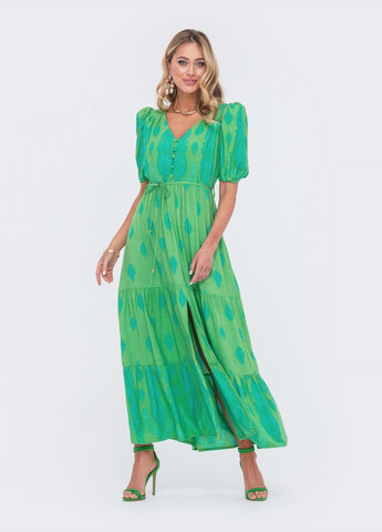 Зеленое приталенное платье зеленого цвета Dressa