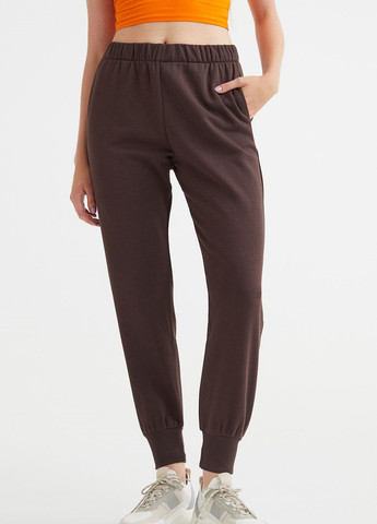 Темно-коричневые кэжуал демисезонные брюки H&M