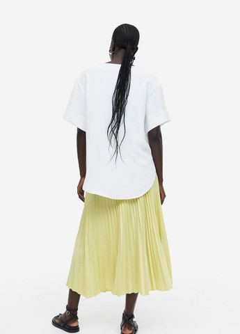 Желтая кэжуал однотонная юбка H&M
