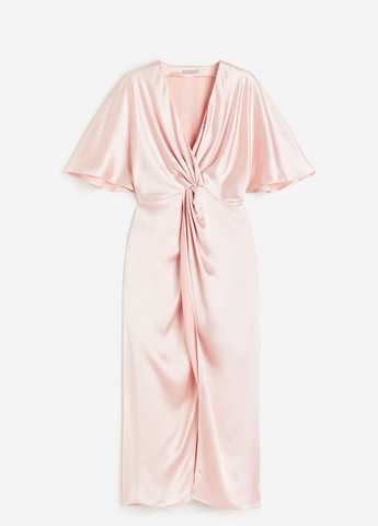 Світло-рожева коктейльна сукня H&M однотонна