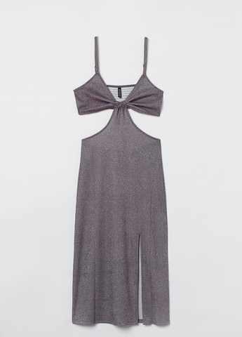 Фиолетовое коктейльное платье H&M однотонное