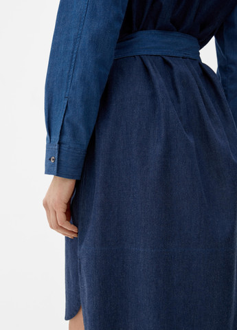 Синее кэжуал джинсовое платье S.Oliver колор блок