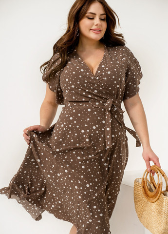 Светло-коричневое кэжуал сукня Minova в горошек