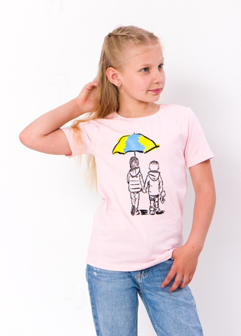 Рожева літня футболка дитяча "україна" рожевий носи своє (6021-036-33у-v2) Носи своє
