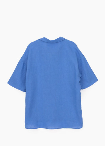 Синяя повседневный рубашка однотонная Breezy