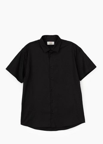 Черная повседневный рубашка однотонная Redpolo