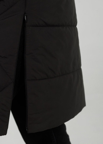 Чорна демісезонна пальто кокон synda l-4xl чорний Snow Owl