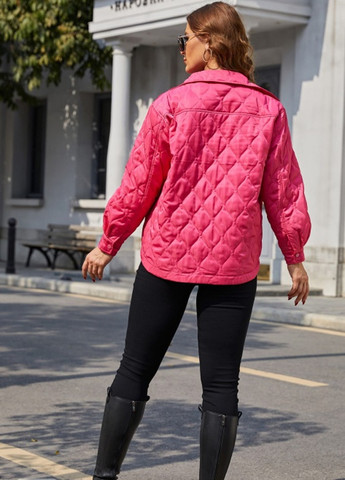 Рожева демісезонна жіноча куртка-рубашка oversize lineup 42-52 у розквіті рожевий Astrid