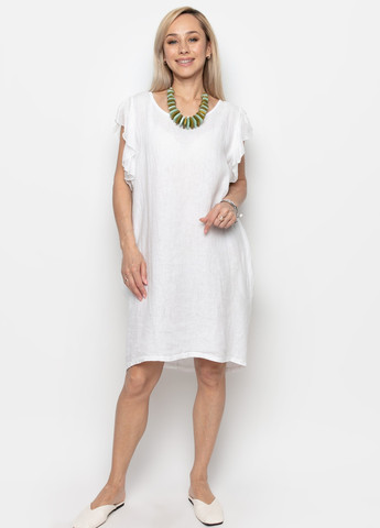 Белое кэжуал платье Samange однотонное