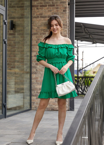 Зеленое кэжуал платье SL-ARTMON однотонное