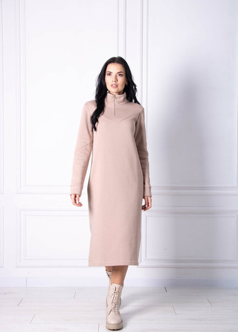 Бежева кежуал сукня Ри Мари однотонна