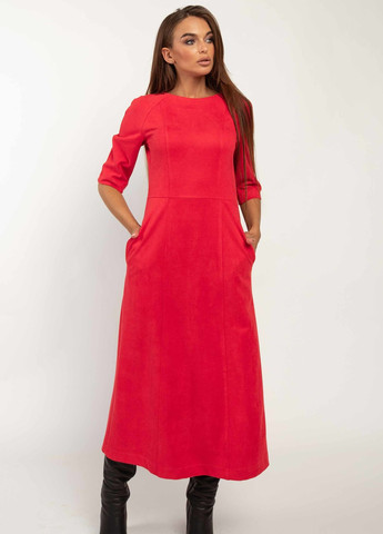 Красное кэжуал платье Ри Мари однотонное
