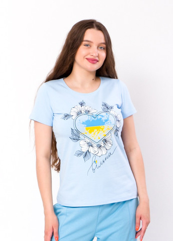 Блакитна літня футболка жіноча носи своє (8188-036-33-у-v3) Носи своє