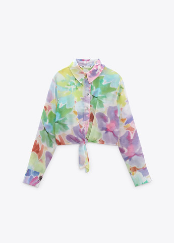 Цветная праздничный рубашка с абстрактным узором Zara