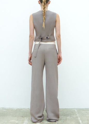Серые классические демисезонные брюки Zara