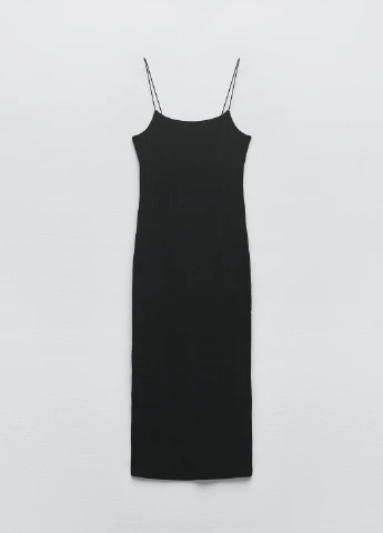 Черное повседневный платье Zara однотонное