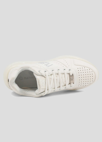 Белые демисезонные белые кроссовки из экокожи с логотипом Philipp Plein