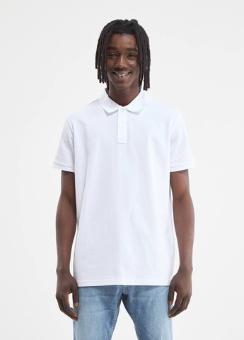 Белая футболка-поло муж для мужчин Terranova