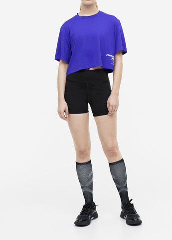 Темно-фіолетова літня футболка H&M