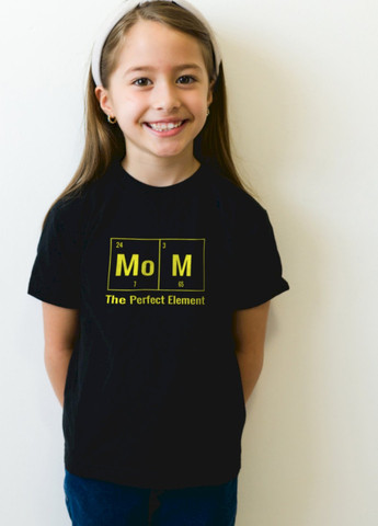 Чорна демісезонна футболка дитяча чорна "mom - the perfect element" Young&Free