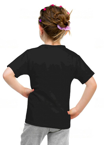 Черная демисезонная футболка детская патриотическая черная "anna ukrainian" Young&Free