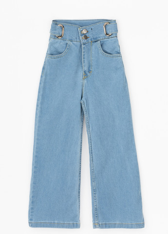 Голубые демисезонные джинсы палаццо No Brand