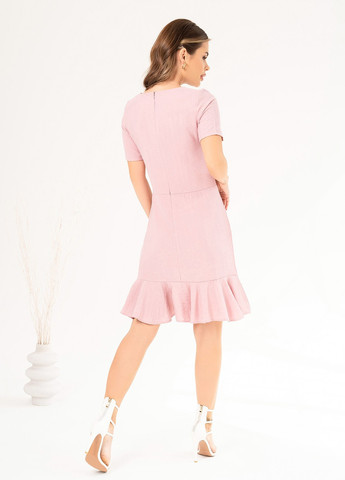 Розовое повседневный платье женское футляр ISSA PLUS однотонное