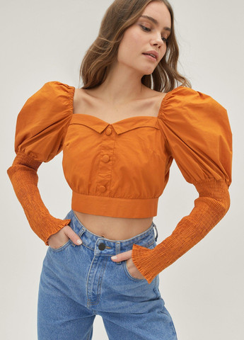 Оранжевая блуза из хлопка Nasty Gal