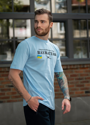 Хаки (оливковая) футболка их хлопкового трикотажа с патриотической символикой Tailer