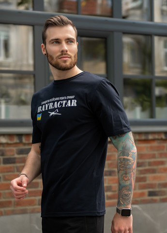 Хаки (оливковая) футболка их хлопкового трикотажа с патриотической символикой Tailer