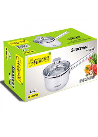 Ківш із кришкою MR-3510-14S 1 л срібний нержавіюча сталь Maestro (259447830)