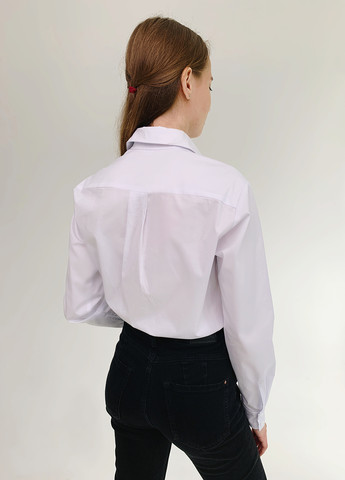 Белая кэжуал рубашка однотонная Catin с длинным рукавом