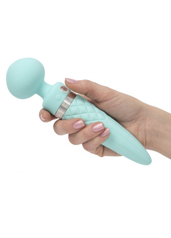 Вібромасажер 2-в-1 - Sultry Teal, класичний масажер та вібратор з ротацією, підігрів Pillow Talk (259450199)