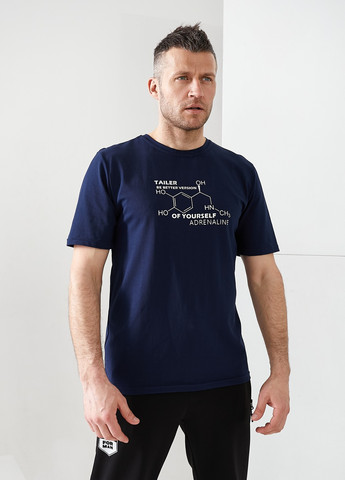Темно-синяя футболка из стрейч трикотажа Tailer