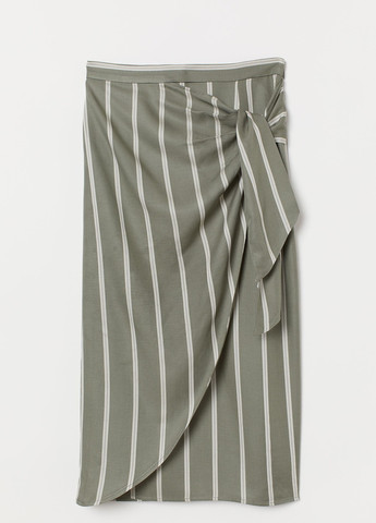 Оливковая (хаки) повседневный в полоску юбка H&M