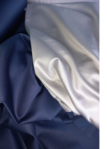 Постільна білизна ДУЕТ ROYAL NAVY/PLATINUM Сатин однотон Сімейний 550567-4 MERISET (259501852)