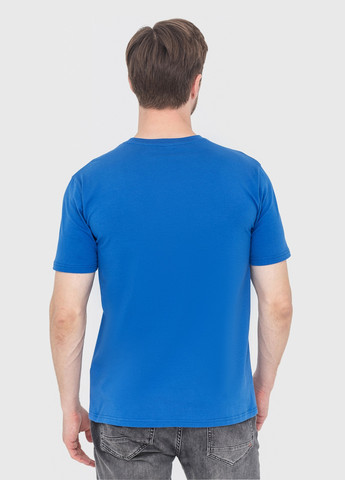 Темно-голубая футболка мужская с коротким рукавом Роза