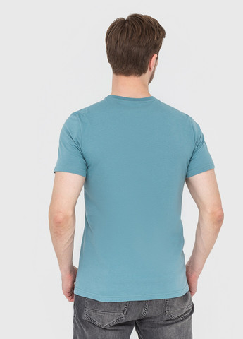 Блакитна футболка для чоловіків з коротким рукавом Роза