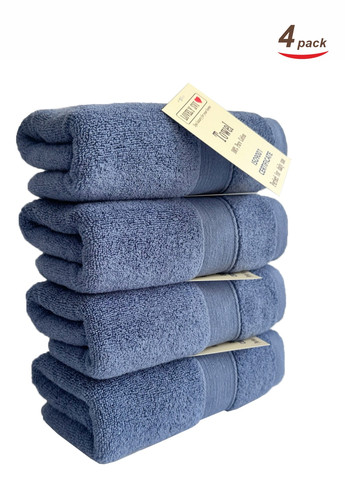 Lovely Svi набор полотенец махровых для рук и лица (хлопок) 4 шт в подарочном пакете размер: 34 на 72 см синий синий производство - Китай