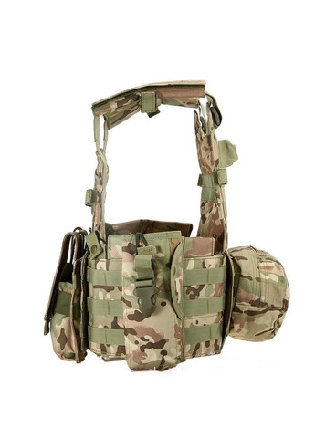 Жилет тактичний плитоноска MOLLE мультикам військова армійська No Brand (259502579)