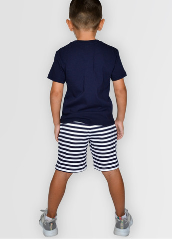 Темно-синій комплект для хлопців (шорти+футболка) Роза