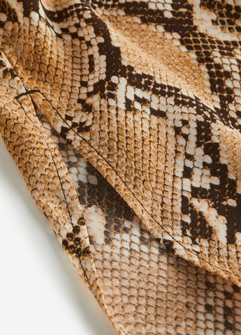 Коричневое кэжуал платье H&M змеиный