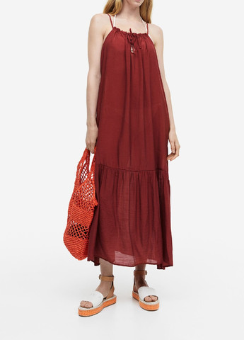 Темно-червона кежуал сукня H&M однотонна