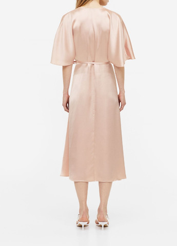 Светло-розовое вечернее платье H&M однотонное