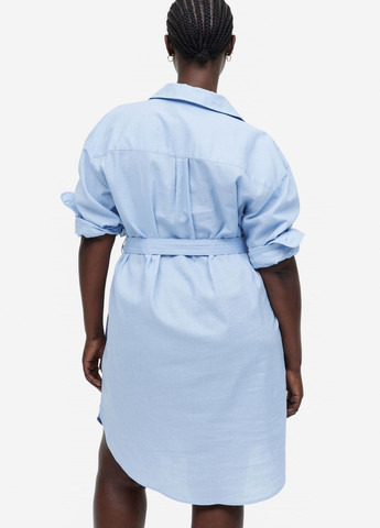 Блакитна кежуал сукня H&M однотонна