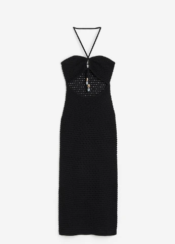 Черное кэжуал платье H&M однотонное