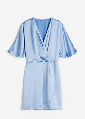 Голубое коктейльное платье H&M однотонное