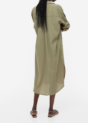 Оливкова (хакі) кежуал сукня H&M однотонна