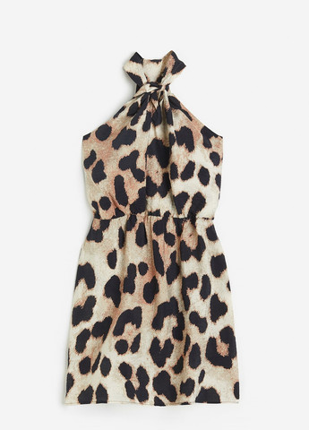 Молочное кэжуал платье H&M леопардовый